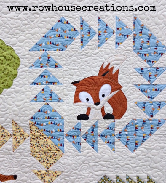 Fox in a Box Applique Fox and Geese Quilt Block